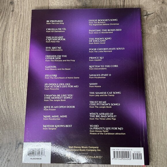 Disney Villains Sheet Music 24 Wickedly Devilish Songs Piano Vocal Hal Leonard - Picture 2 of 5